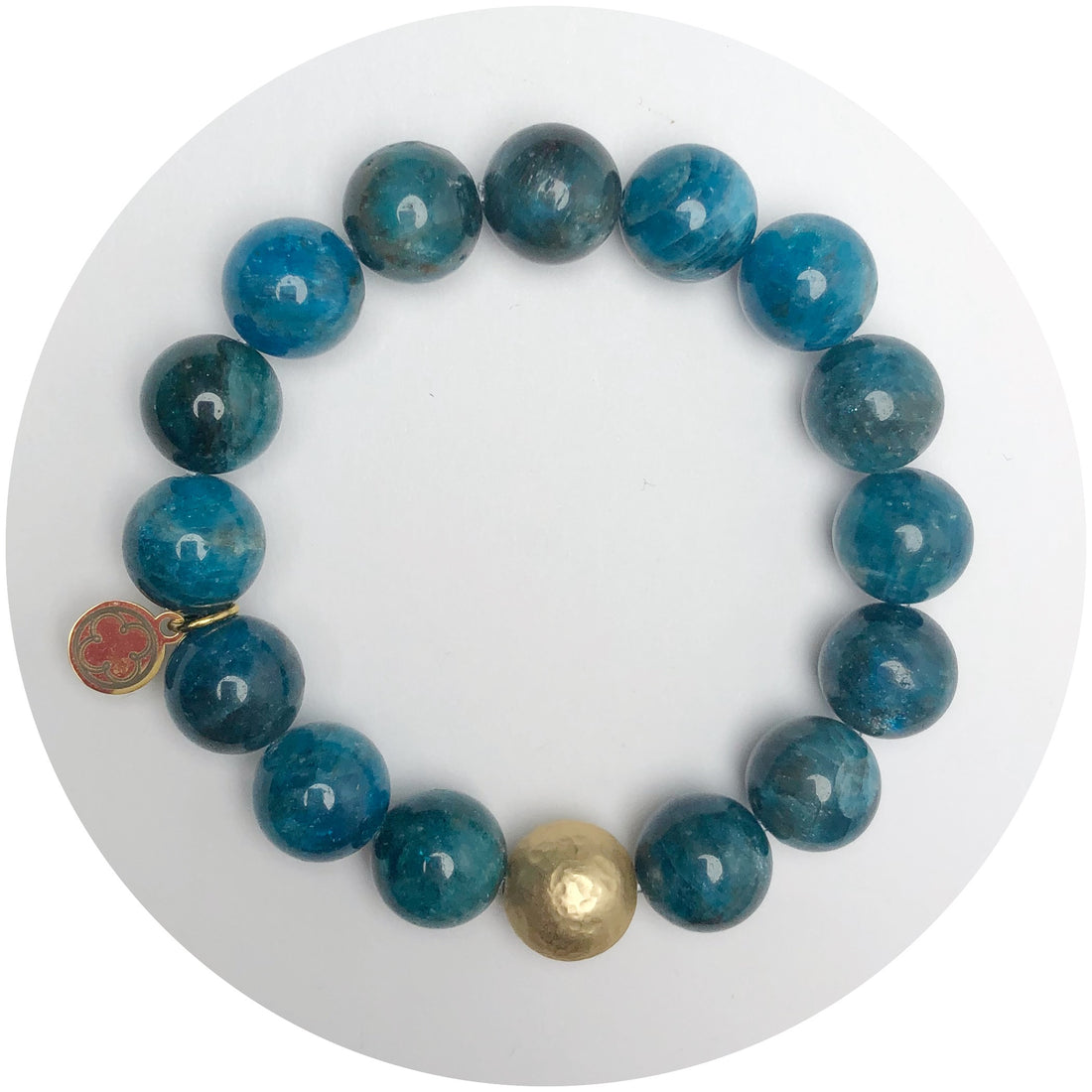 Blue Apatite with Hammered Gold Accent