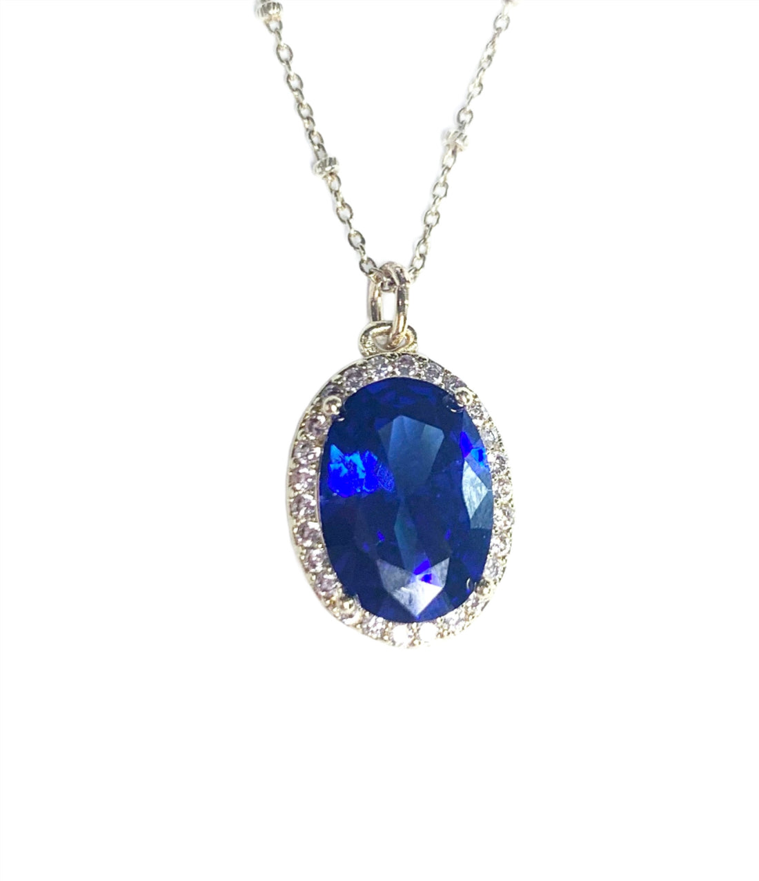 Sapphire Hidden Gem Pavé Necklace