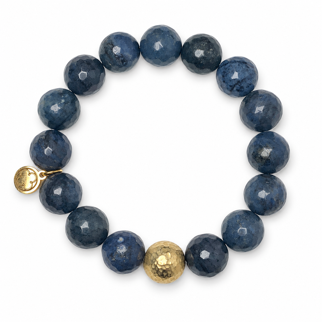 Neptune Jasper with Hammered Gold Accent on a white background