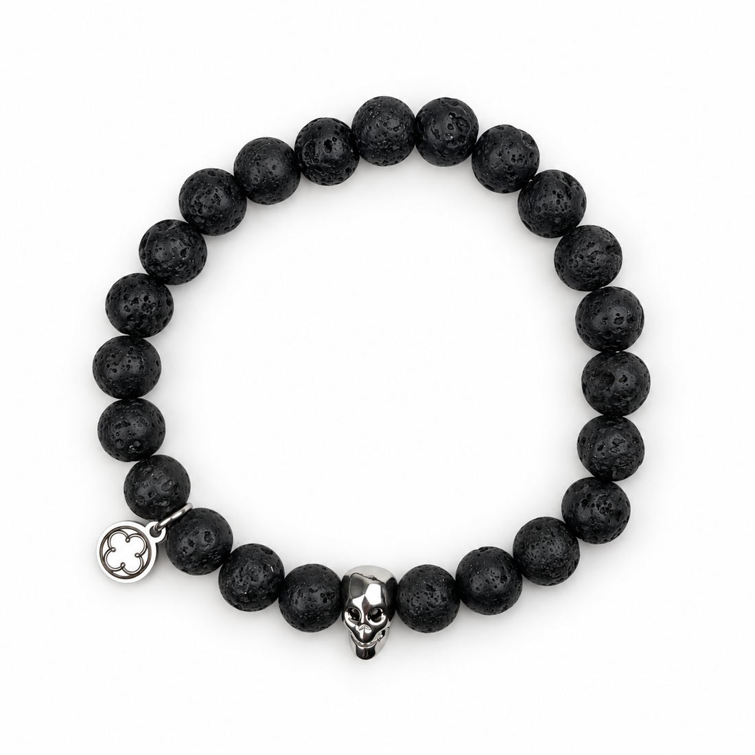 Mens Black Lava with Silver Skull - Oriana LaMarca Designs