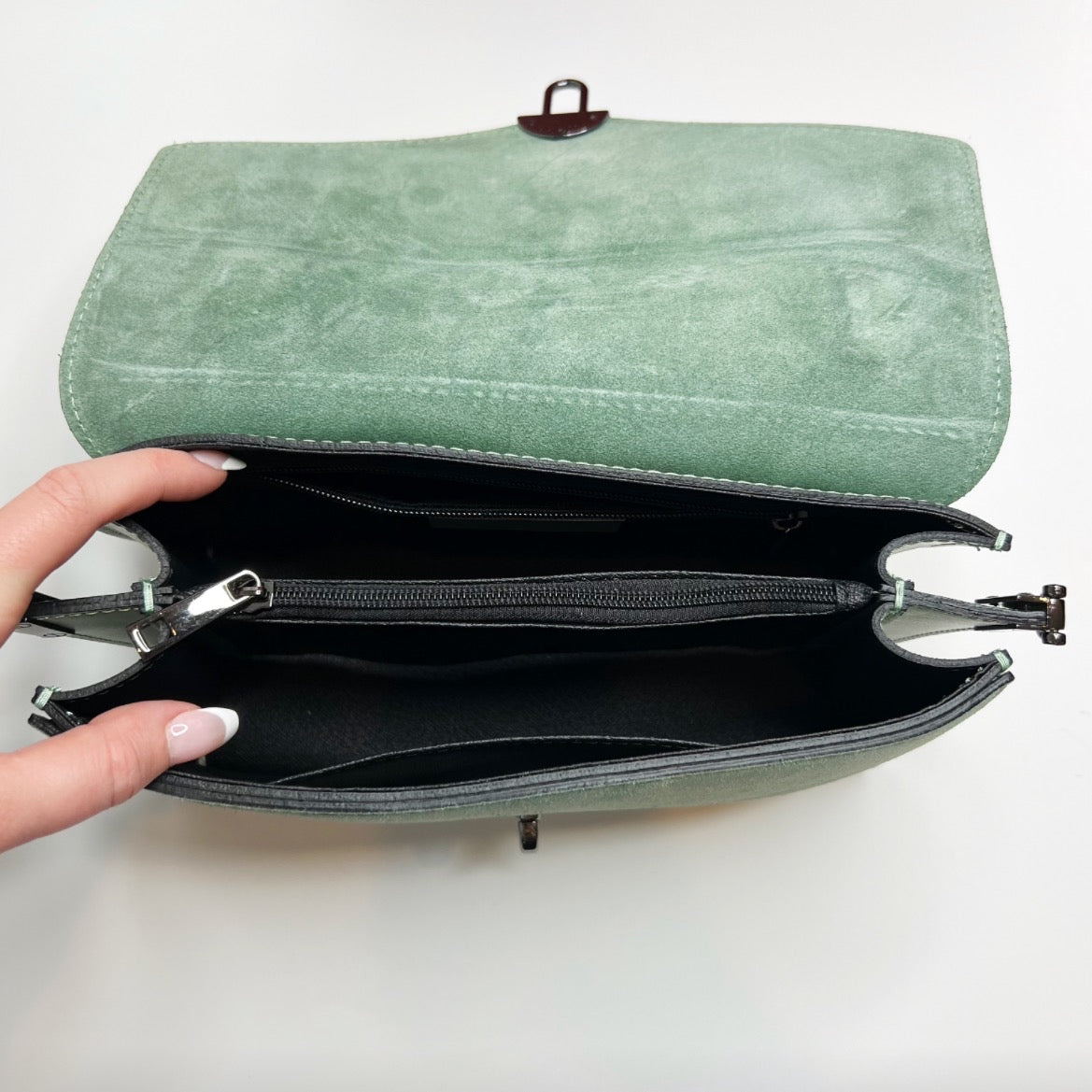 Angelina Mint Leather Handbag