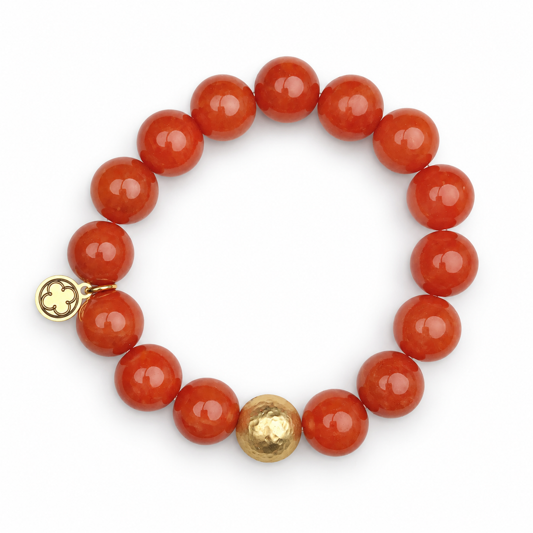 Fire Jade with Hammered Gold Accent - Oriana LaMarca Designs
