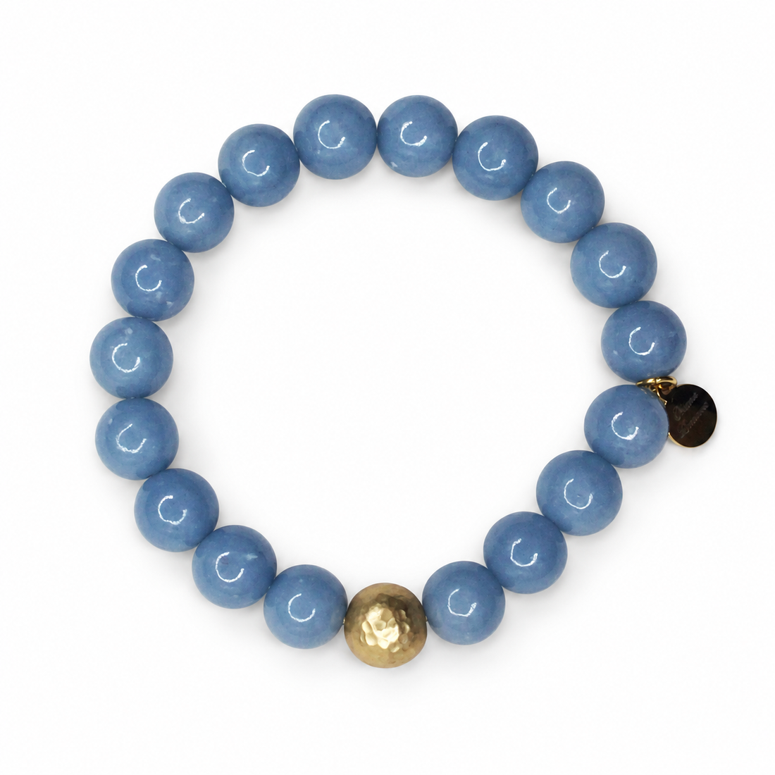 Angelite with Hammered Gold Accent - Oriana LaMarca Designs
