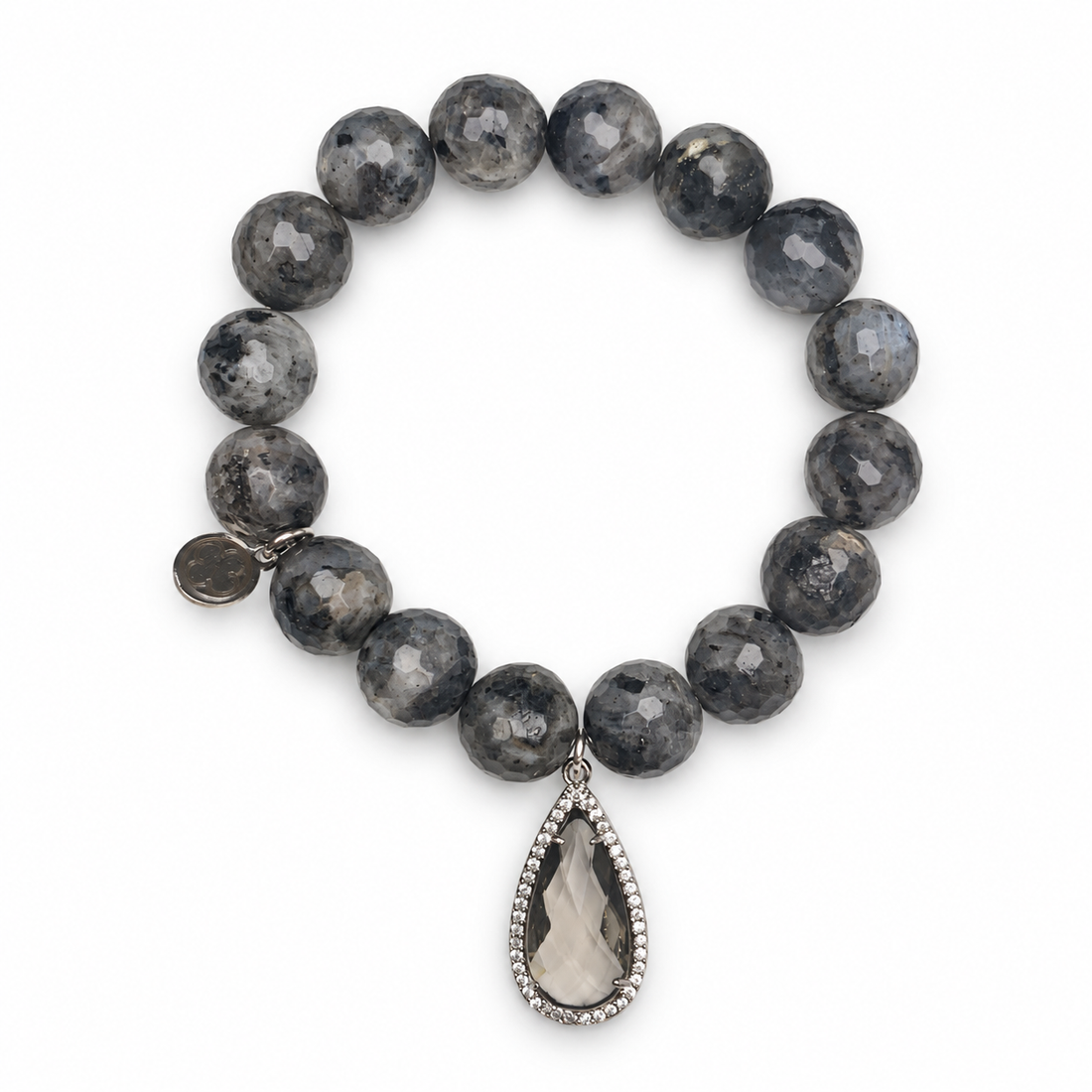Labradorite with Pavé Grey Crystal Point Pendant - Oriana LaMarca Designs