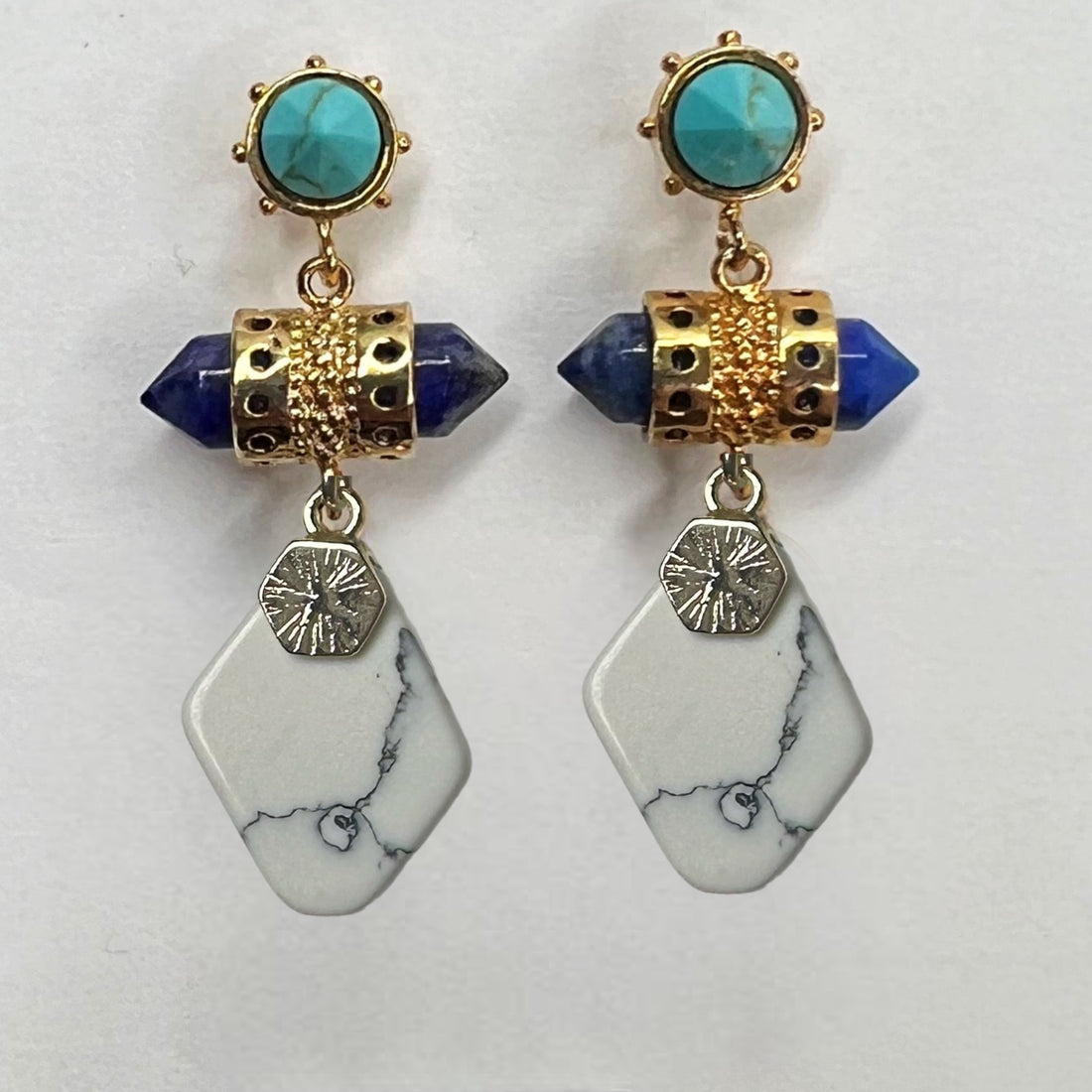 Vanessa White Howlite Gemstone Earrings