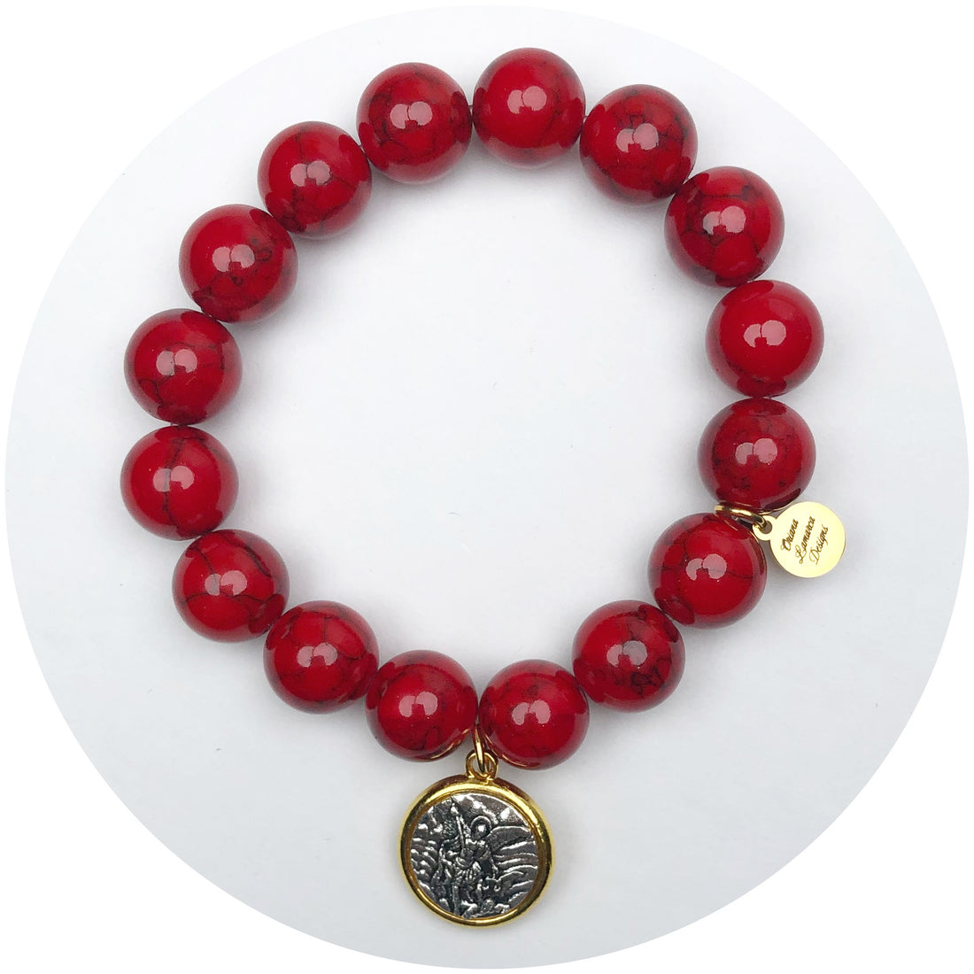 Red Howlite with Padre Pio Pendant