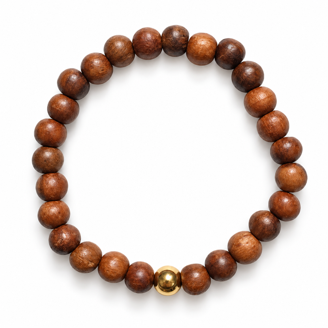 Mens Date Wood with Gold Accent on white studio background