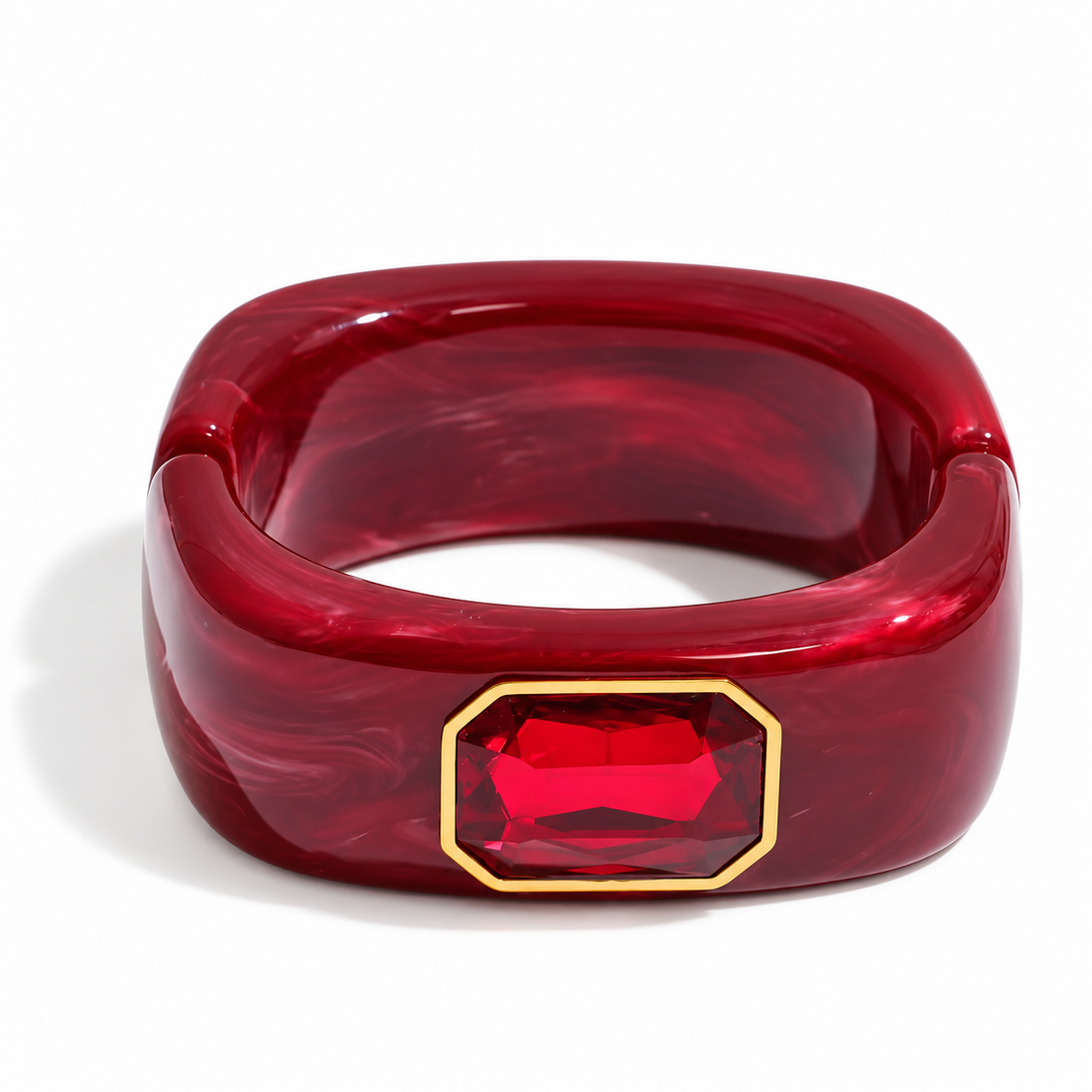 Isabella Ruby Acrylic Bangle on a clean studio background