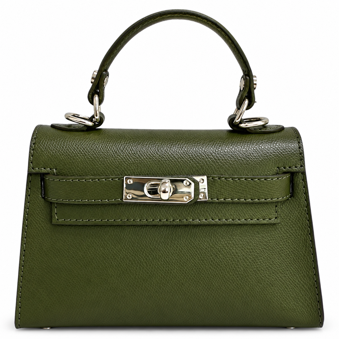 Sophie Olive Green Leather Handbag - Oriana LaMarca Designs