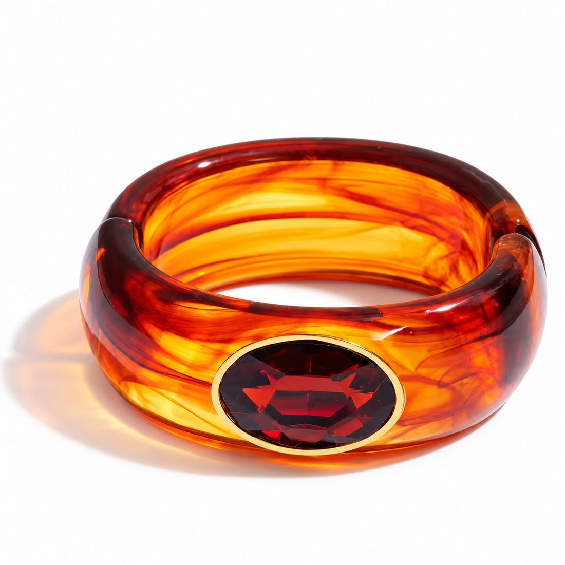 Serena Amber Acrylic Bangle on a clean studio background