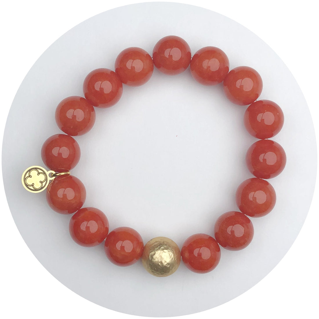 Fire Jade with Hammered Gold Accent