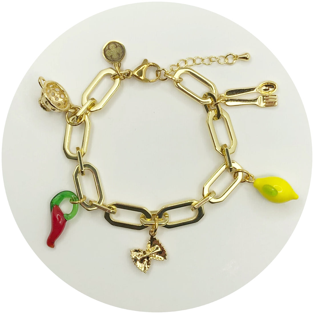 Pasta Forever, Diet Never Charm Bracelet