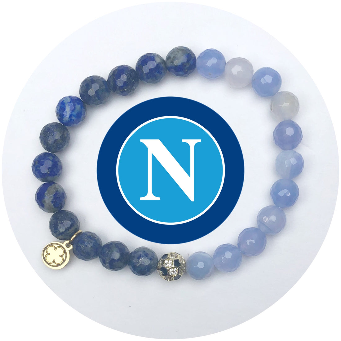 Napoli Mens Aqua Jade and Lapis with Pavé Soccer Ball
