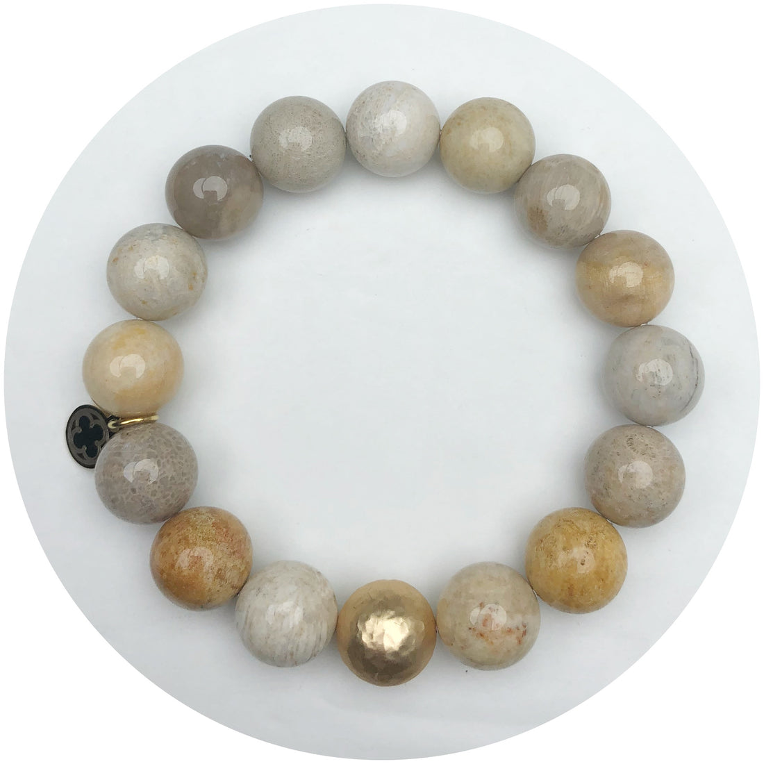 Fossil Coral with Hammered Gold Accent
