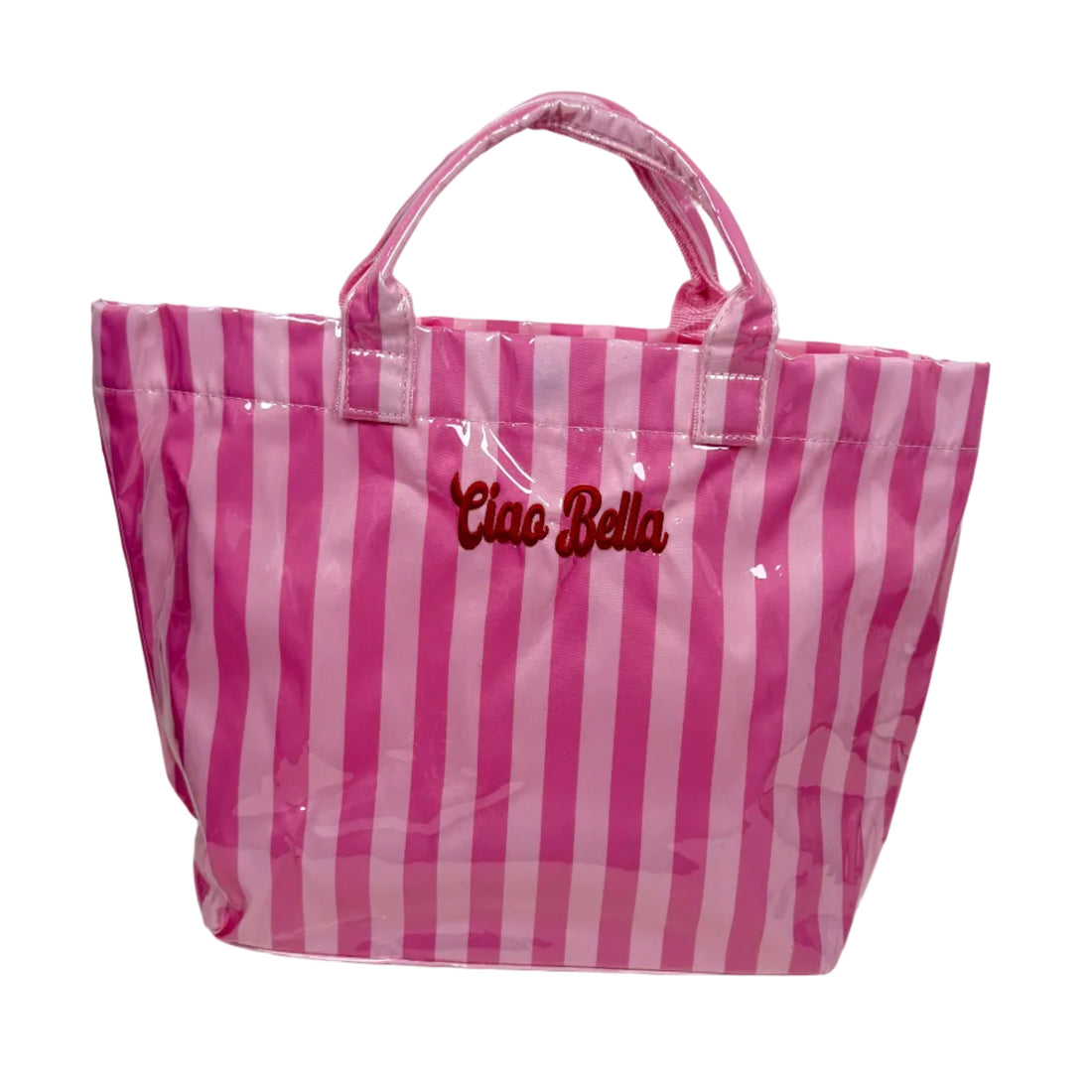 Ciao Bella Pink Striped Waterproof Tote