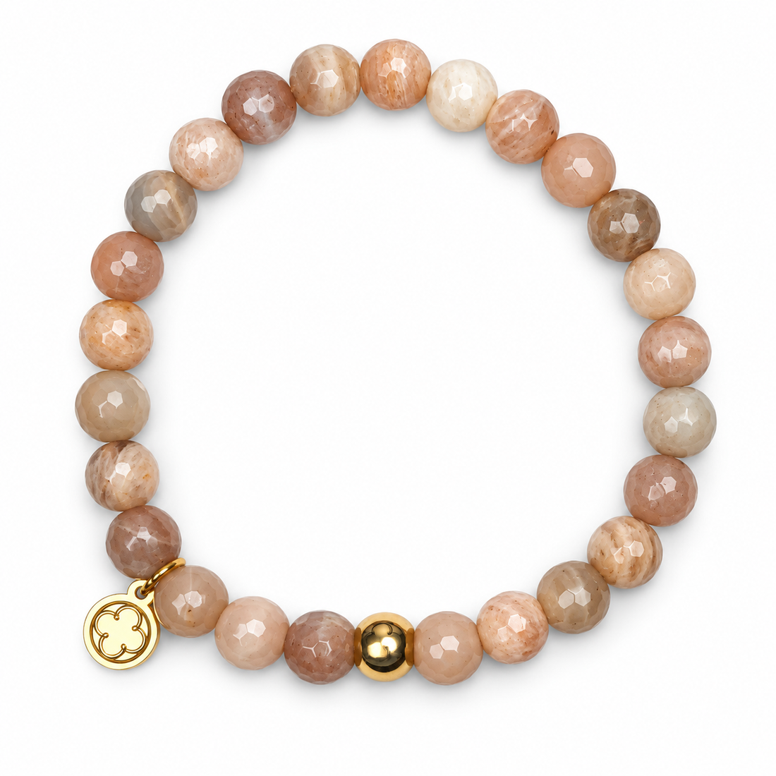 Mens Desert Moonstone with Gold Accent on white studio background