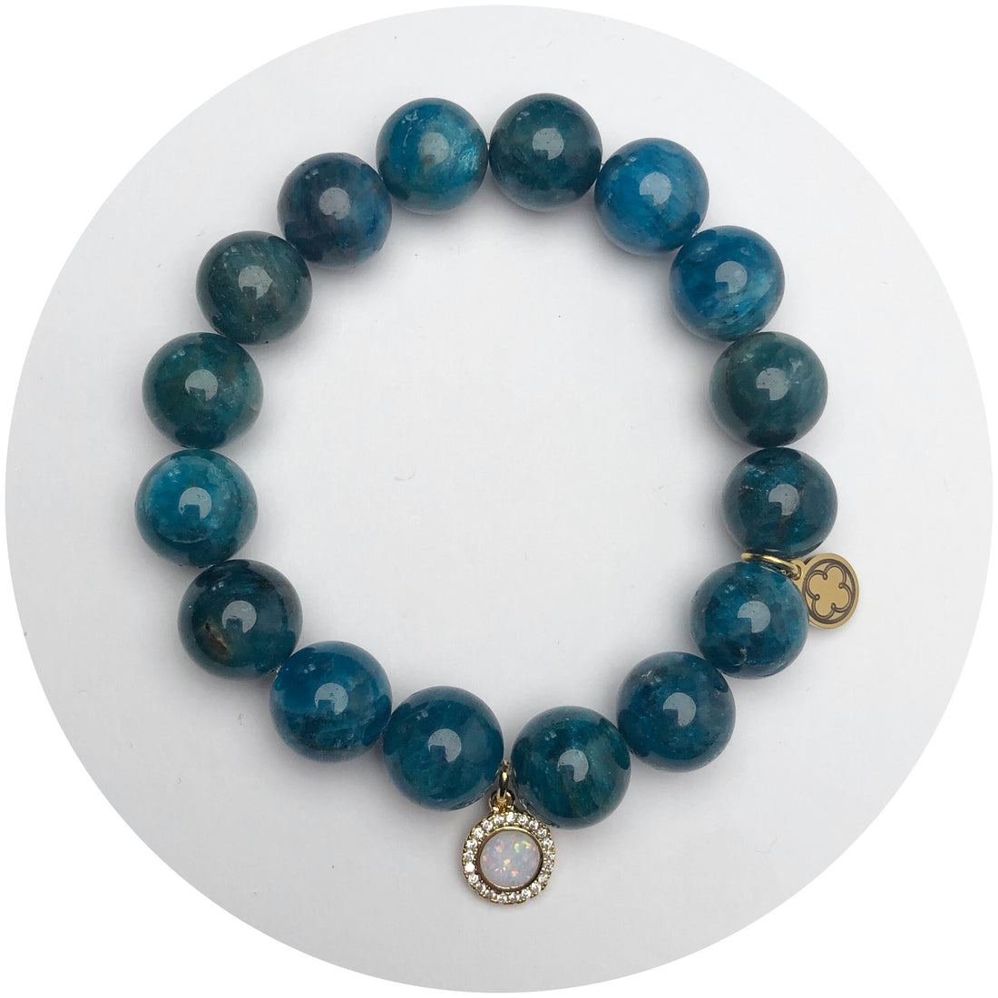 Blue Apatite with Opal Pendant