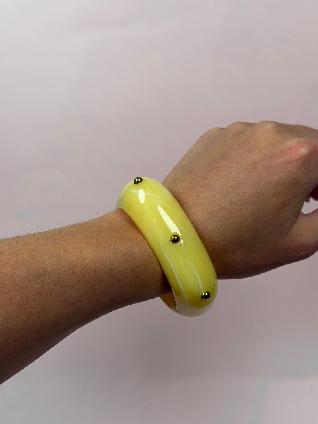 Lucia Yellow Acrylic Hinged Bangle