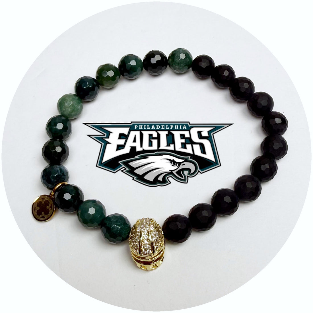 Mens Philadelphia Eagles with Gold Pavé Helmet
