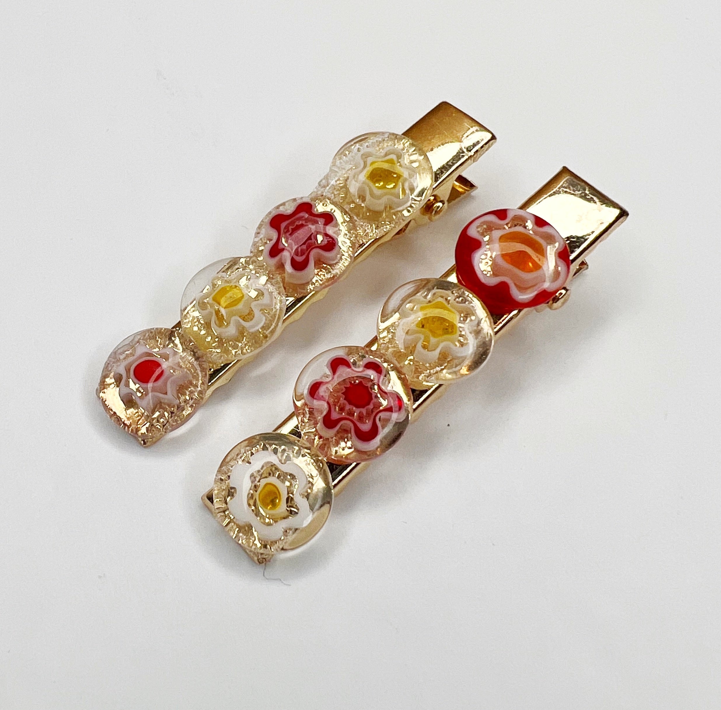 Millefiori Gemstone Hair Clips