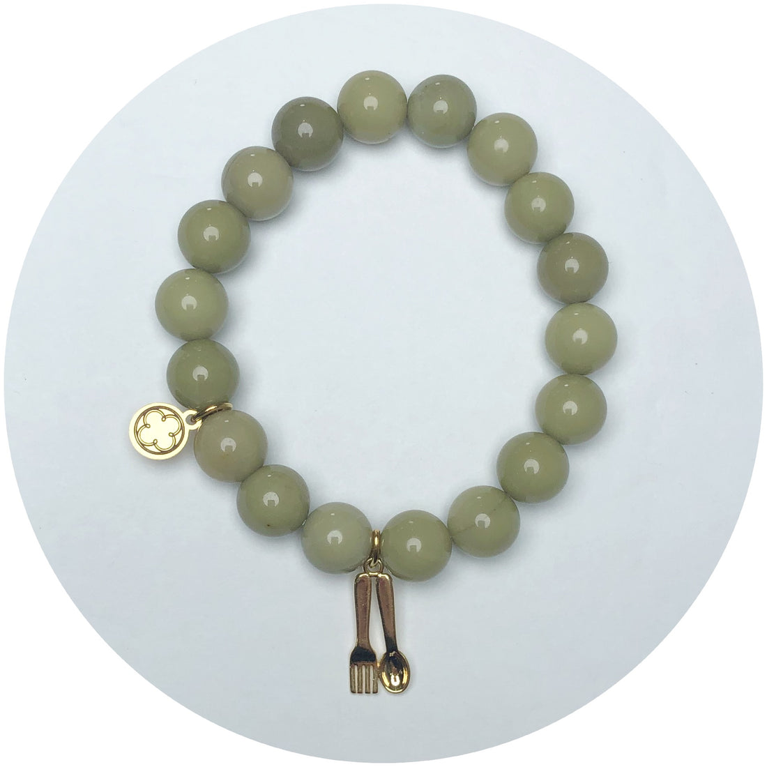 Pistachio Jade with Fork & Spoon Pendant
