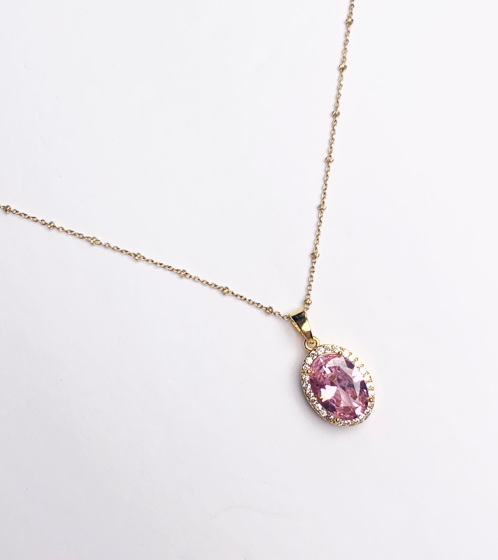 Coral Hidden Gem Pavé Necklace – Oriana Lamarca Designs