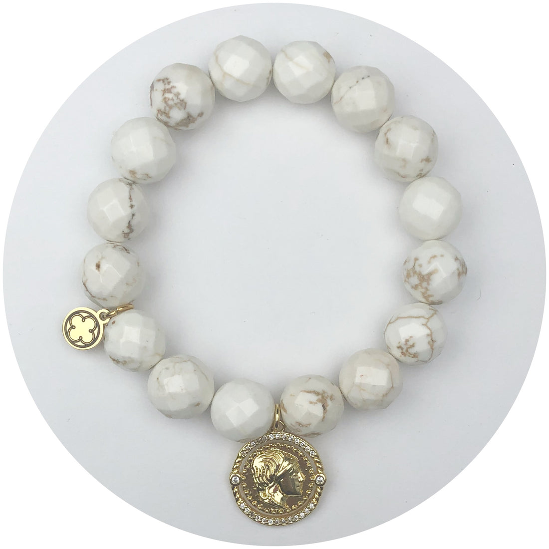 White Magnesite with Roman Coin - Oriana Lamarca LLC