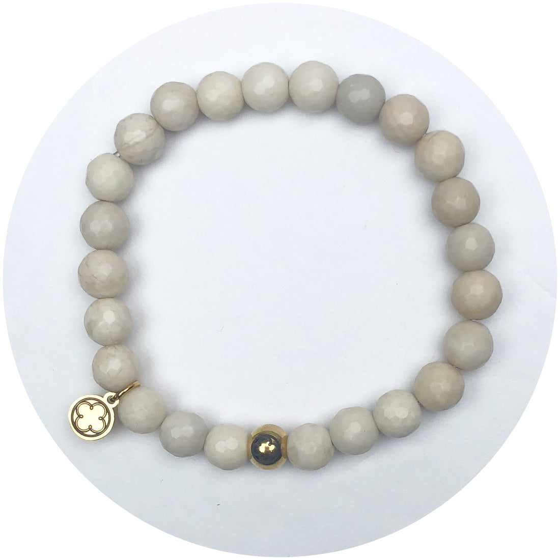 Mens Beige Riverstone with Gold Accent