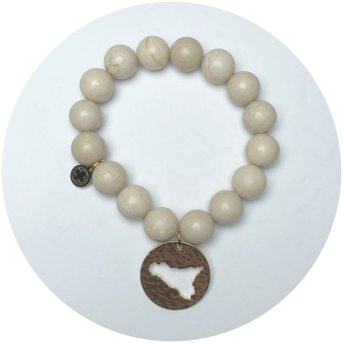 Beige Riverstone with Sicily Island Small Round Cutout