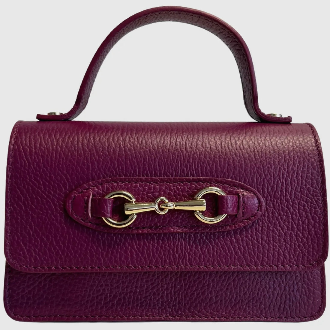 Angelina Plum Leather Handbag