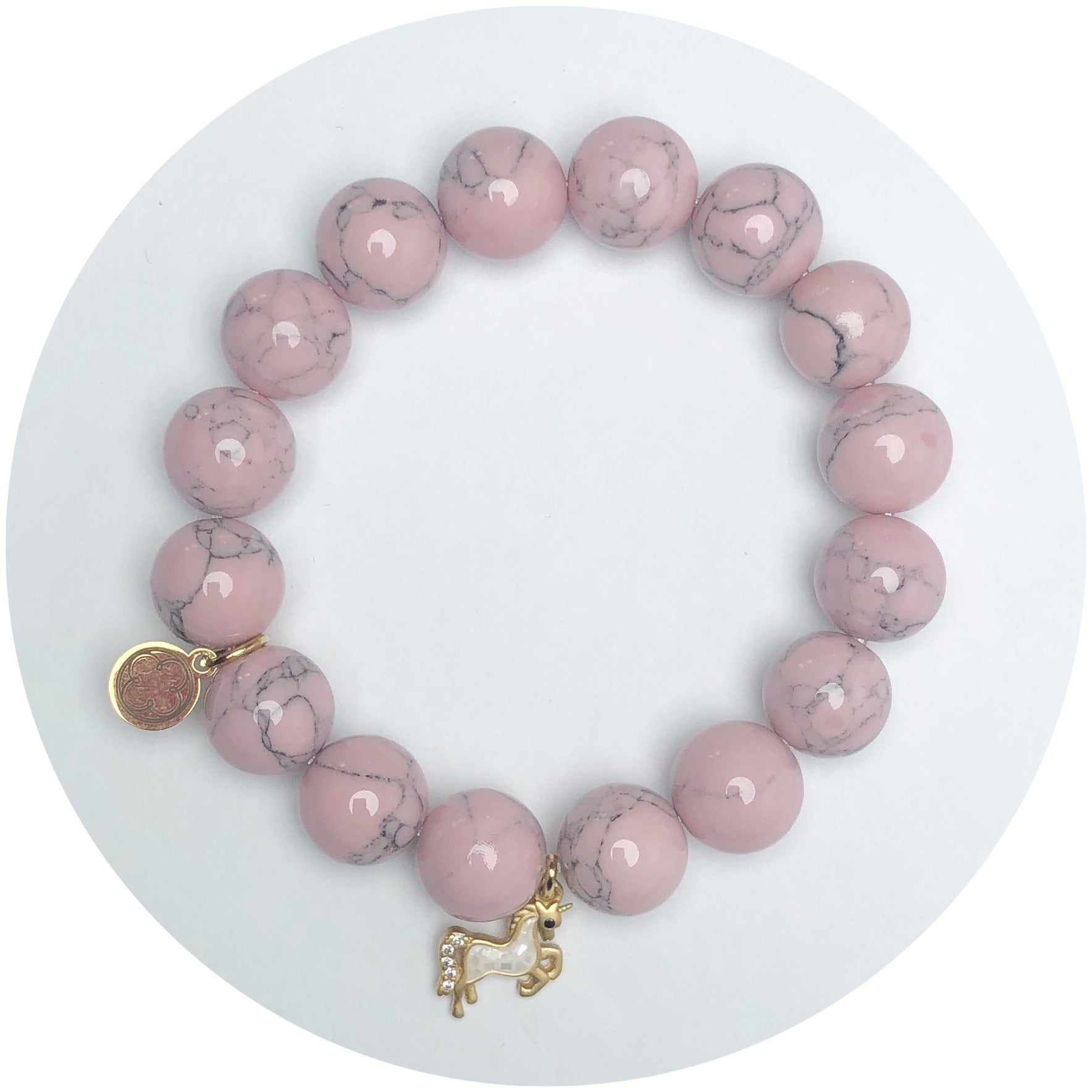 "Be Yourself, Unless You Can Be A Unicorn" Light Pink Howlite