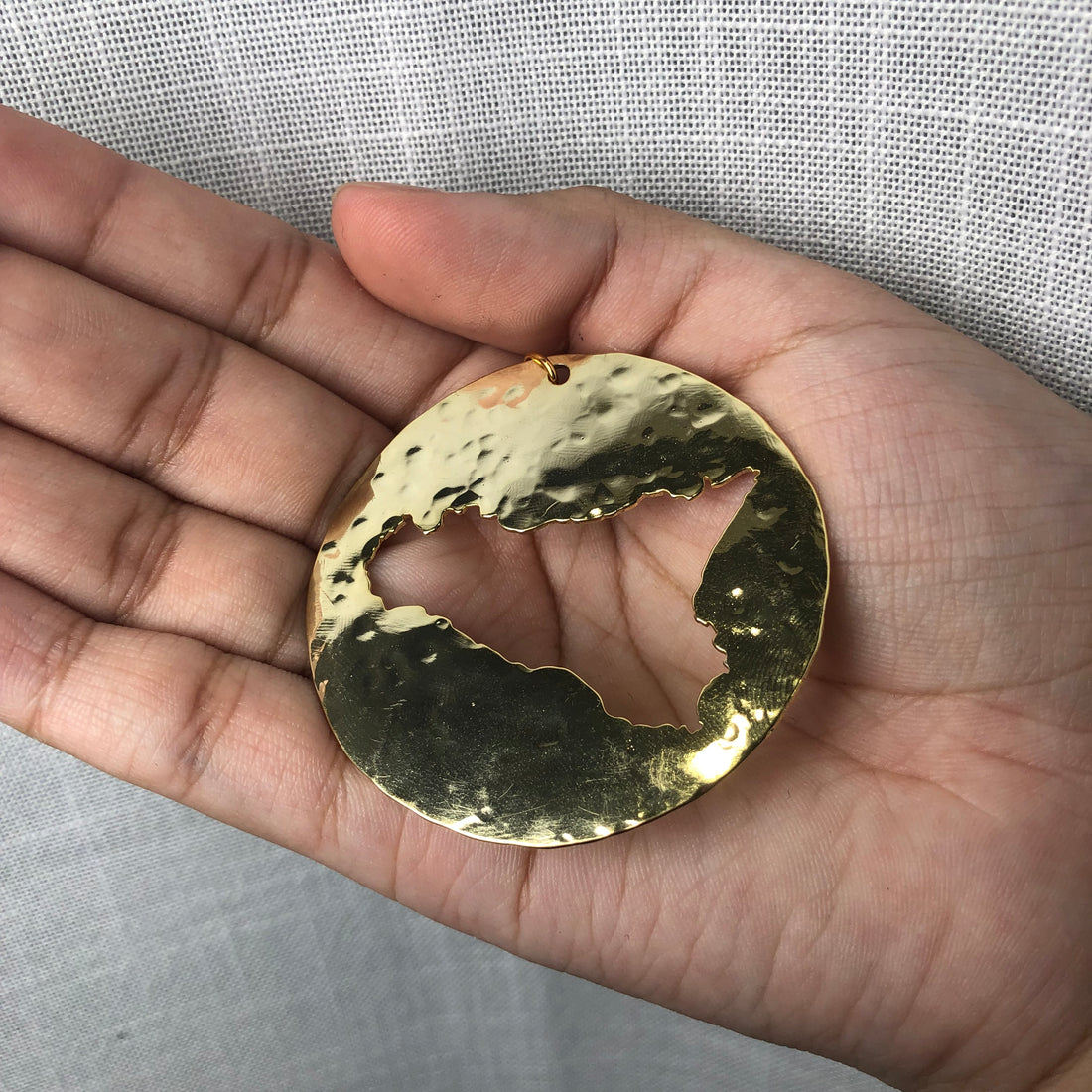 Sicily Island Large Round Cutout Pendant - Oriana Lamarca LLC