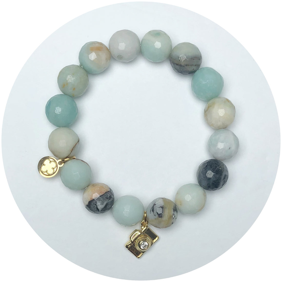 Amazonite with Pavé Camera Pendant