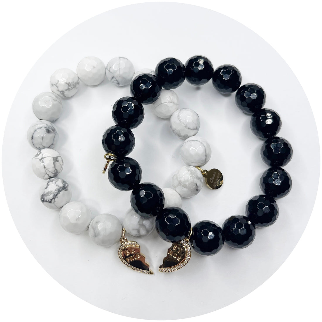 Best Friends White Howlite & Black Onyx Duo