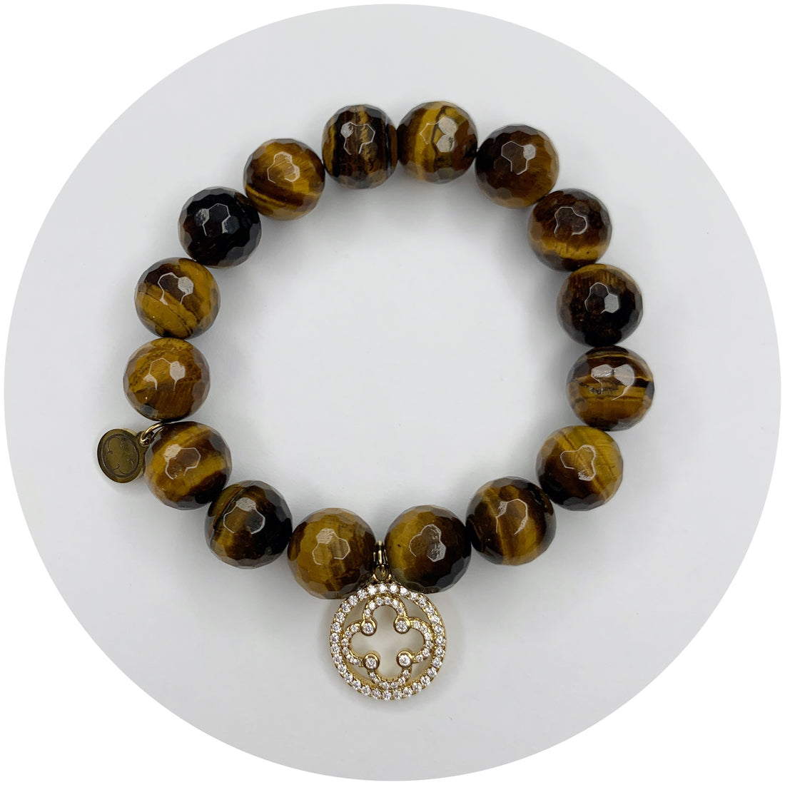 Tiger Eye with Pavé Gold Signature Logo