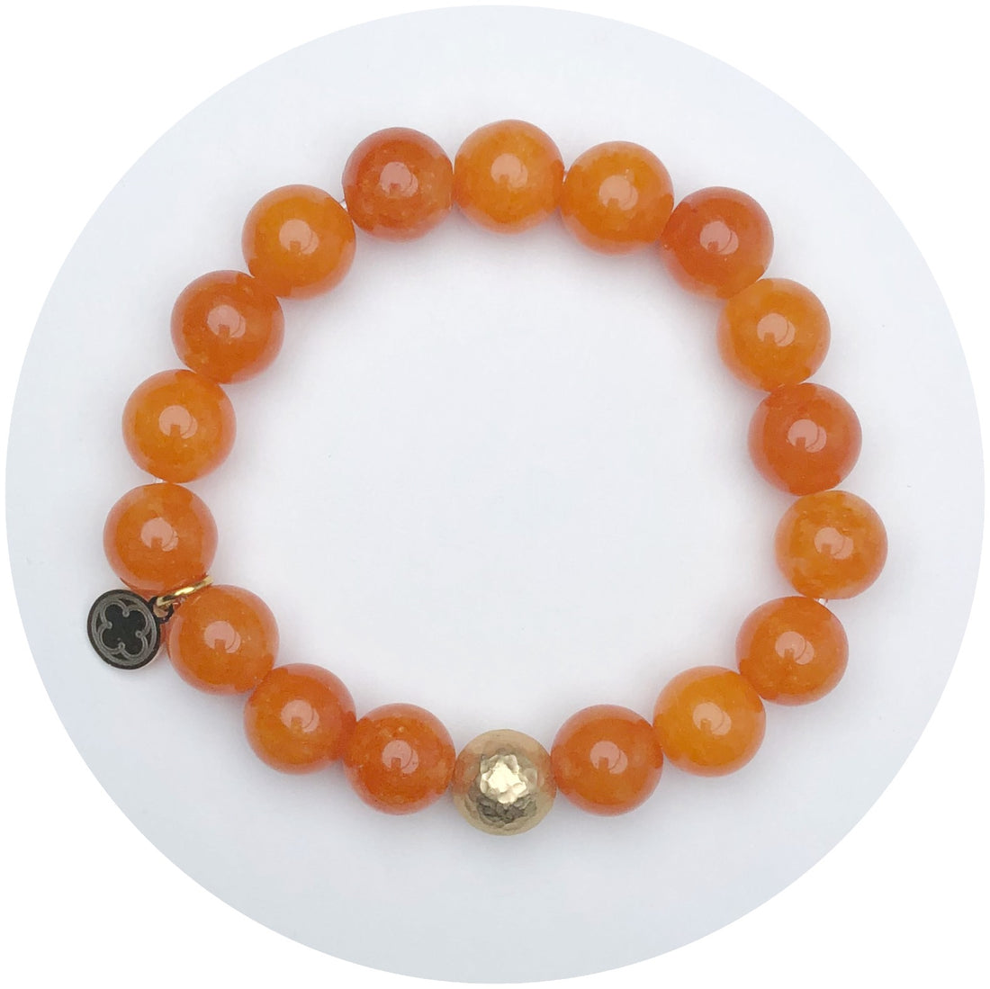 Orange Jade with Hammered Gold Accent