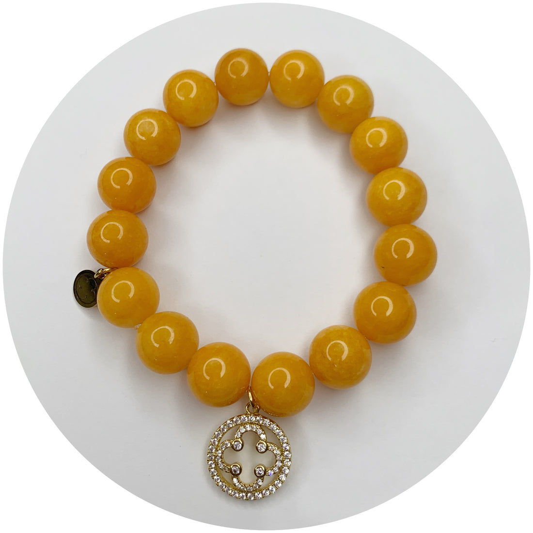 Amber Jade with Pavé Gold Signature Logo