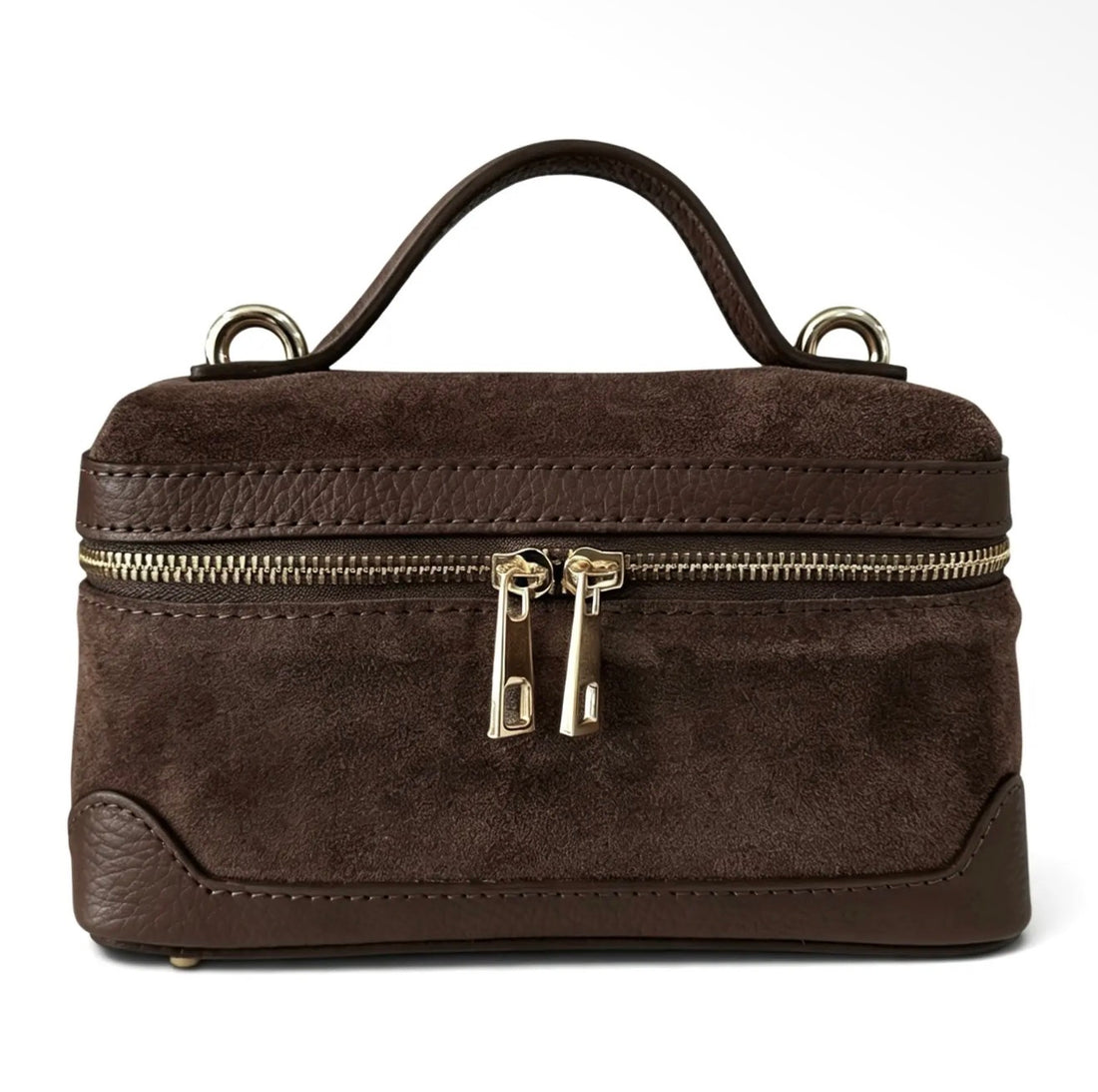 Frankie Chocolate Brown Suede Handbag
