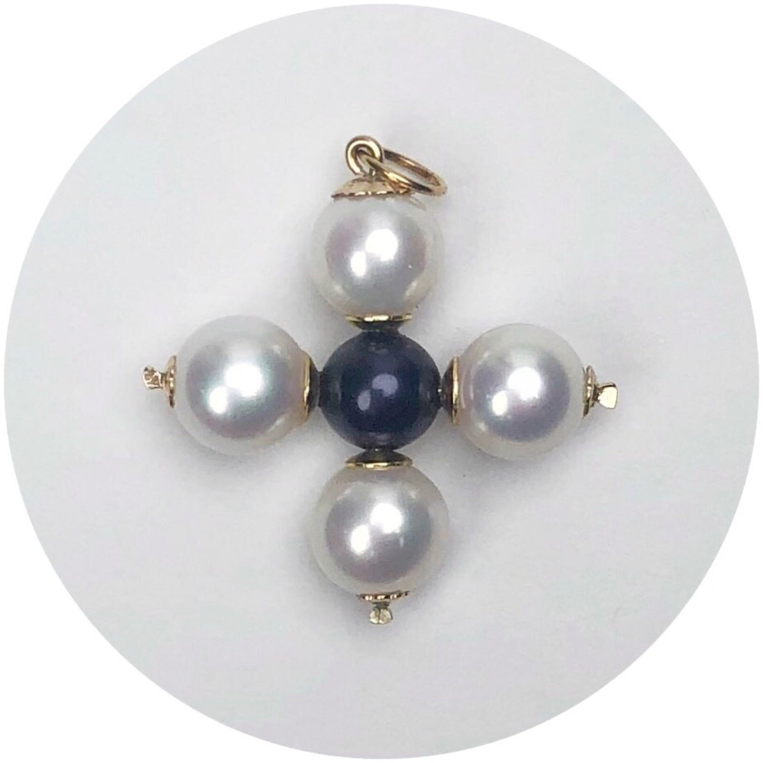 Perla Grande Freshwater Pearl Handmade Maltese Cross Pendant - Oriana Lamarca LLC