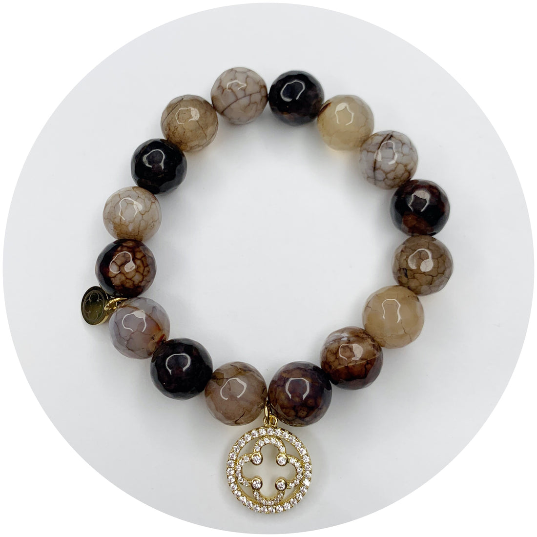 Truffle Agate with Pavé Gold Signature Logo
