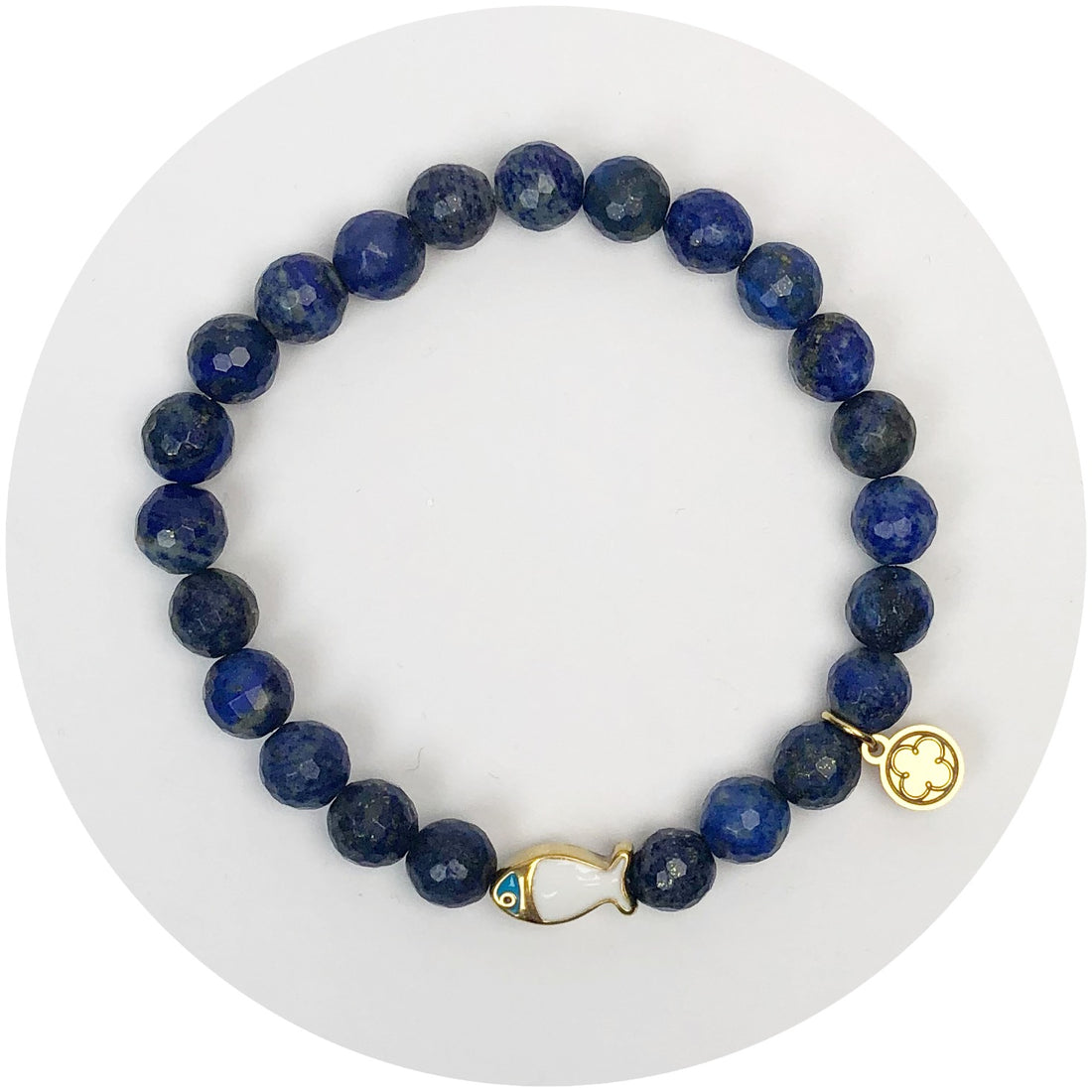 Mens Lapis with Enamel Fish Accent - Oriana Lamarca LLC