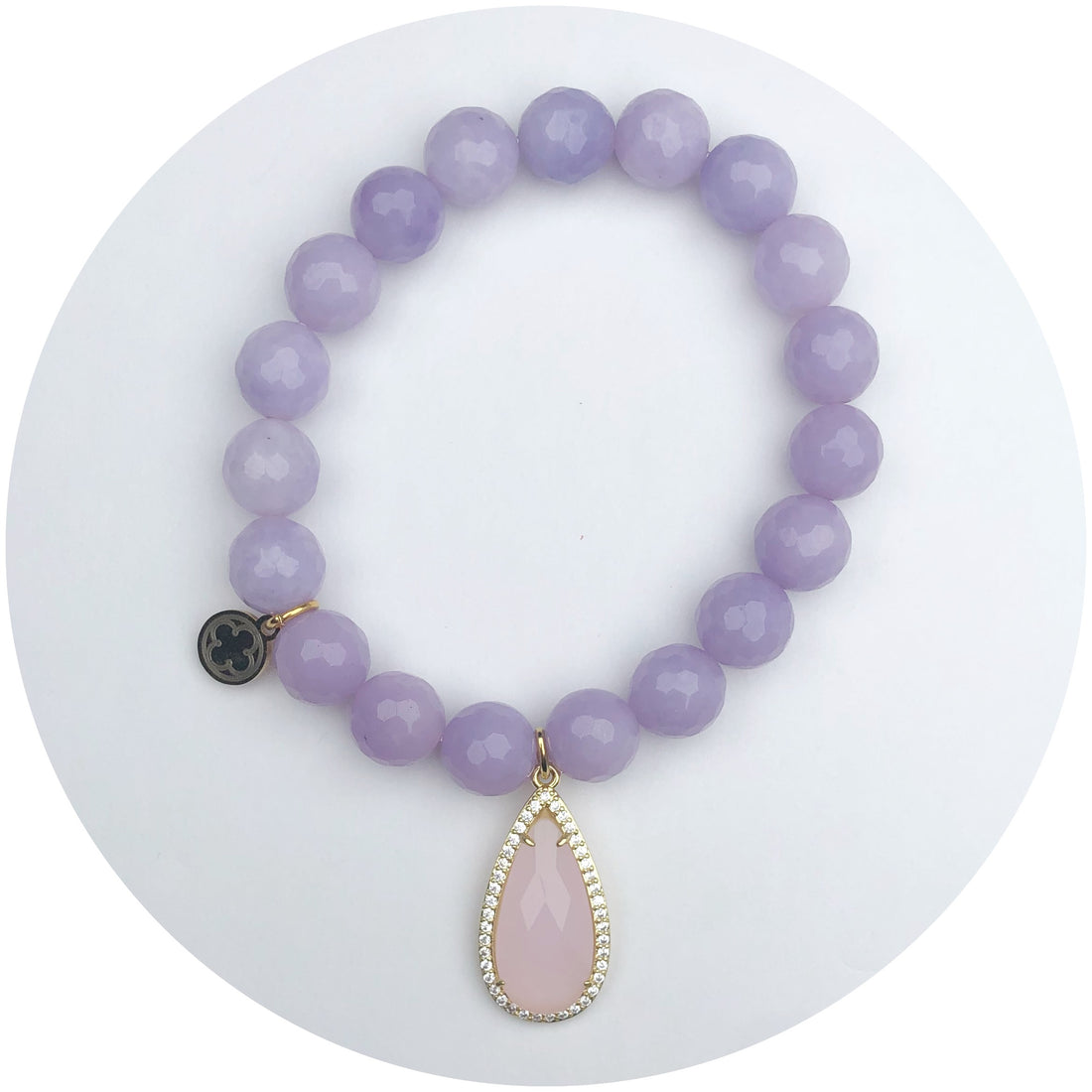 Lavender Jade with Pavé Pink Crystal Point Pendant