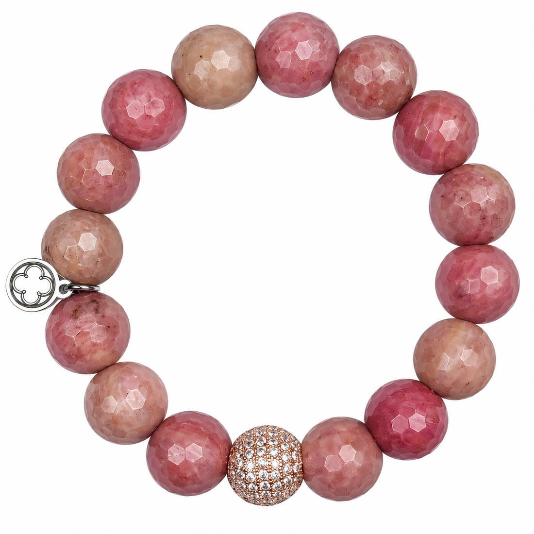 Rhodonite with Micro Pavé Rose Gold