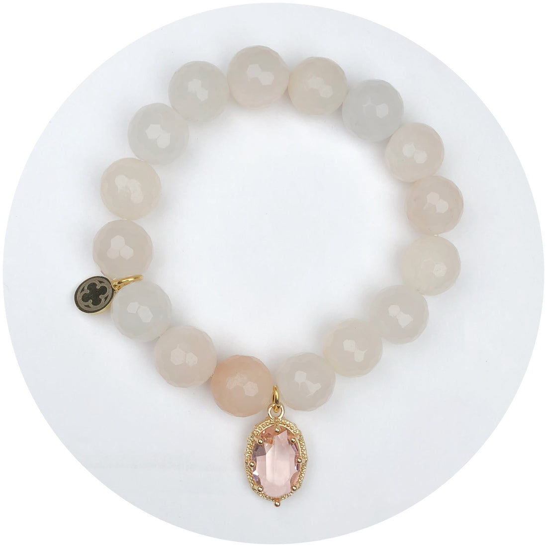 Peach Aventurine with Pavé Peach Crystal Point Pendant - Oriana Lamarca LLC