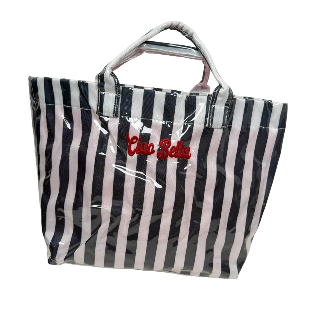 Ciao Bella Black/White Striped Waterproof Tote