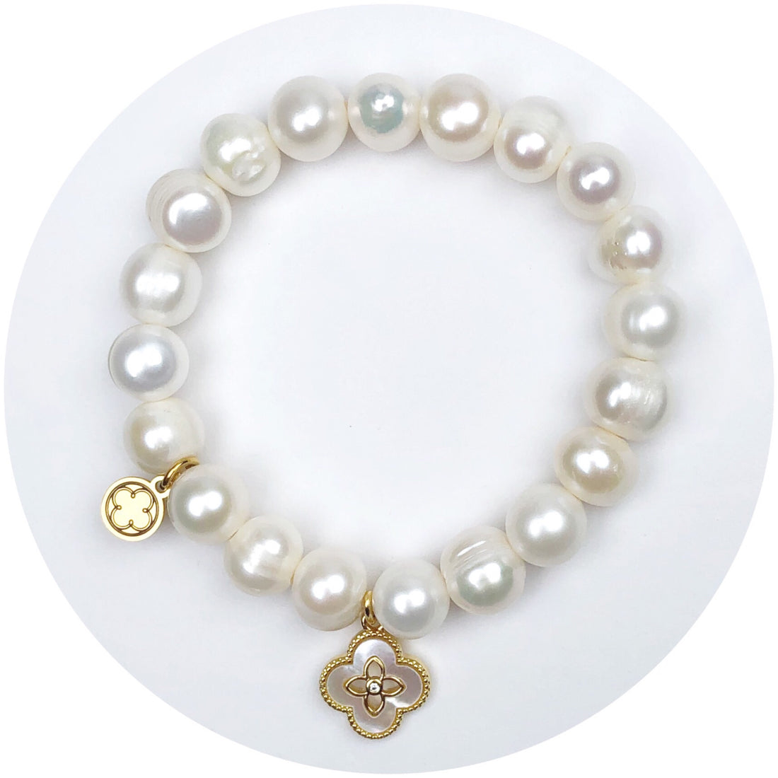 Freshwater Pearl with Open Clover Mother of Pearl