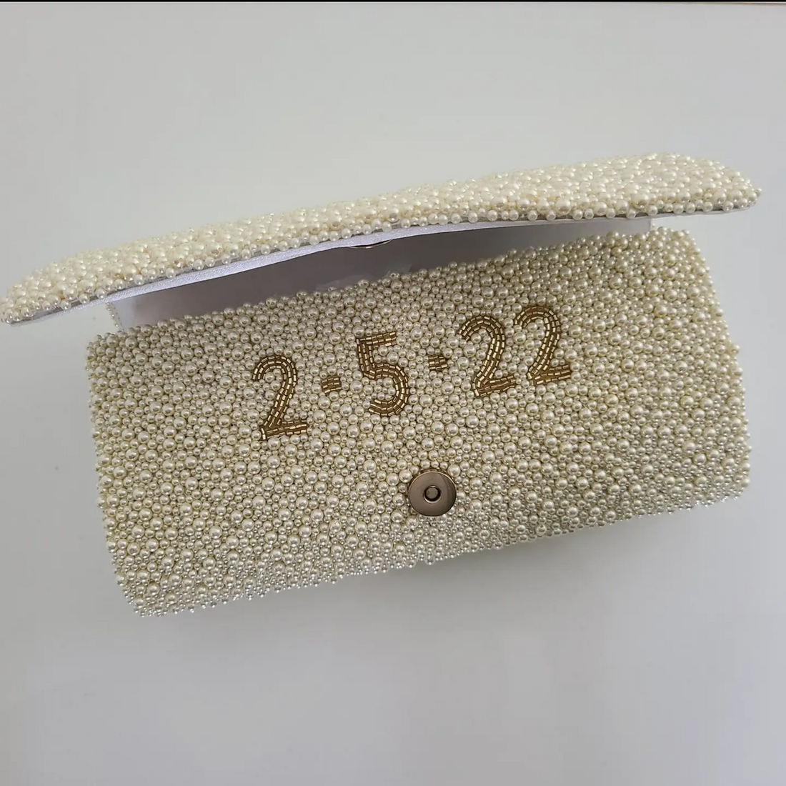 Beaded Pearl Bridal Clutch