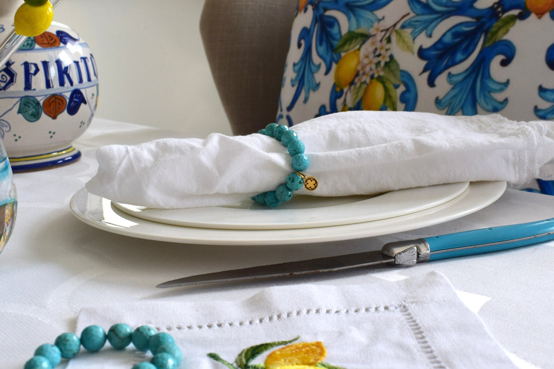 Green Turquoise Napkin Rings - Set of 4