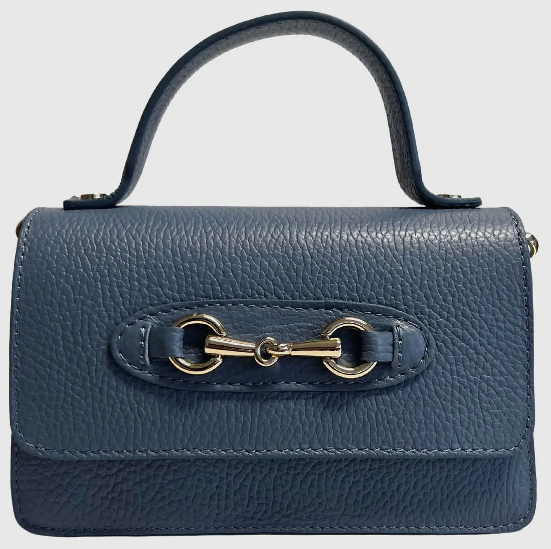 Angelina Denim Blue Leather Handbag