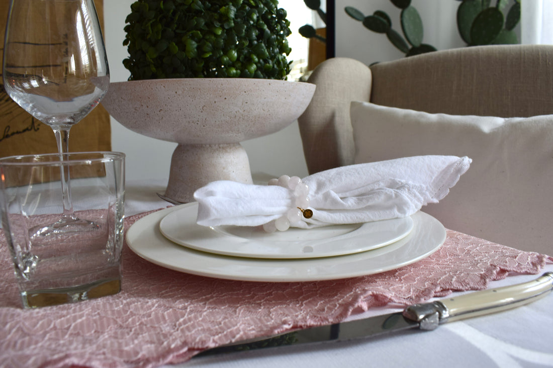 Rose Quartz Napkin Rings - Set of 4